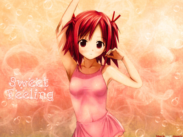 Girl red hair pink dress #2 free wallpaper for desktop - medium preview image