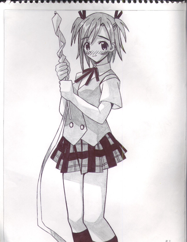 Girl sword skirt head drawing free wallpaper for mobile - medium preview image