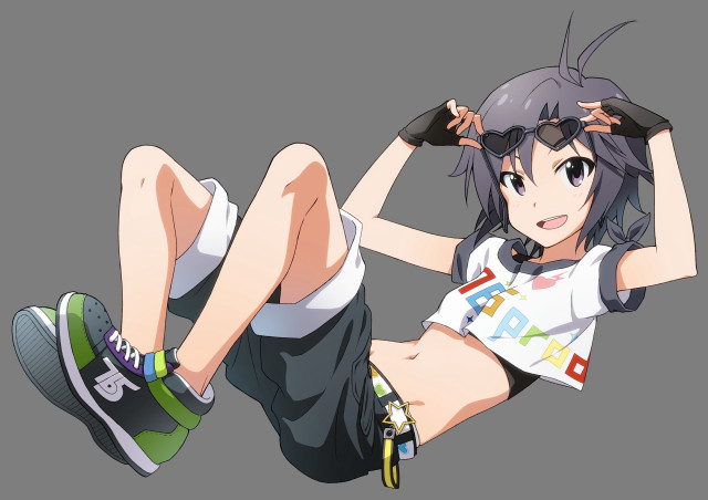 Girl short skirt sneakers posing free wallpaper for desktop - medium preview image