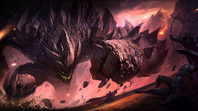 Dragon attack demon dark forest free wallpaper for desktop - medium preview image