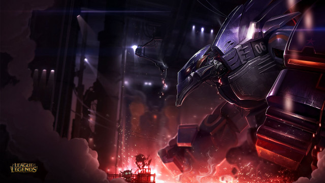 Futuristic robot dark room red free wallpaper for desktop - medium preview image