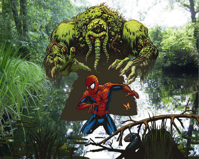 Spider man woods giant creature free wallpaper for desktop - medium preview image