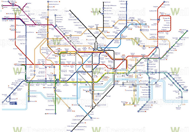 London underground railway map stations #2 free wallpaper for desktop - medium preview image
