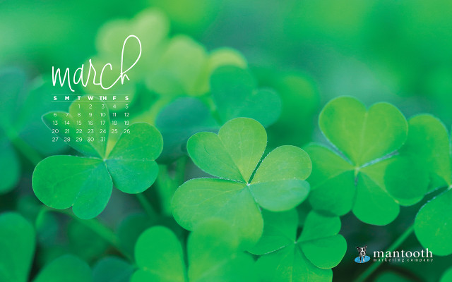 Calendar shamrocks march 2013 green free wallpaper for desktop - medium preview image