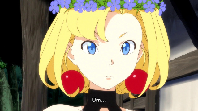 Blonde girl flower crown black free wallpaper for desktop - medium preview image