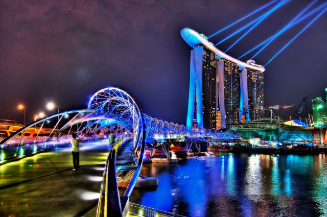 Bridge water city night lights #17 free wallpaper for desktop - medium preview image