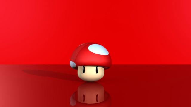 Mushroom red surface reflection floor free wallpaper for desktop - medium preview image
