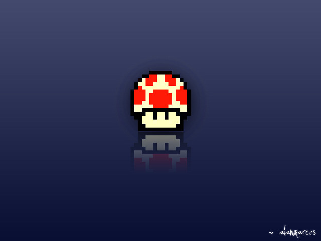 Mushroom red reflection ground below free wallpaper for desktop - medium preview image