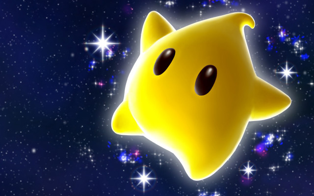Yellow star with eyes and free wallpaper for desktop - medium preview image