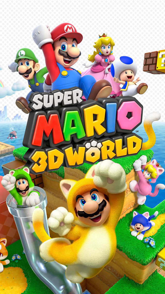 Nintendo wii mario game cover free wallpaper for mobile - medium preview image