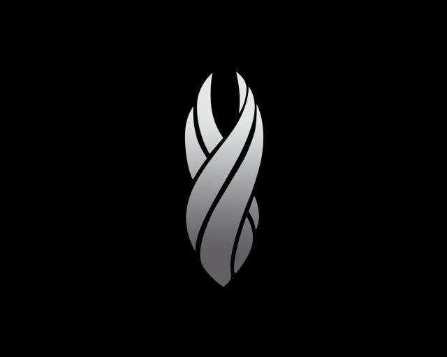 Black white logo silver swirl free wallpaper for desktop - medium preview image