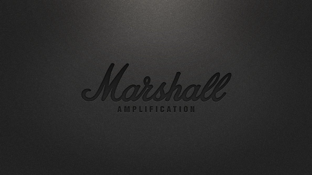 Black white marshall amplifications logo free wallpaper for desktop - medium preview image