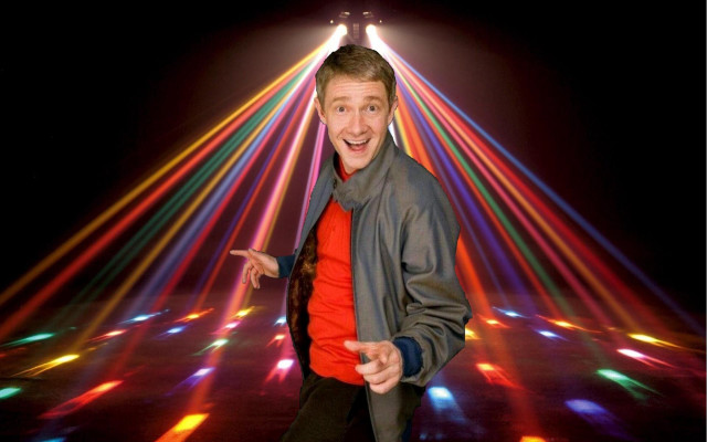 Man colorful light show hologram free wallpaper for desktop - medium preview image