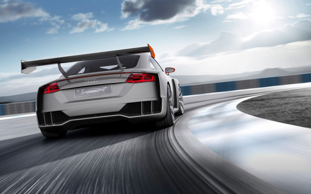 White sports car driving road #6 free wallpaper for desktop - medium preview image