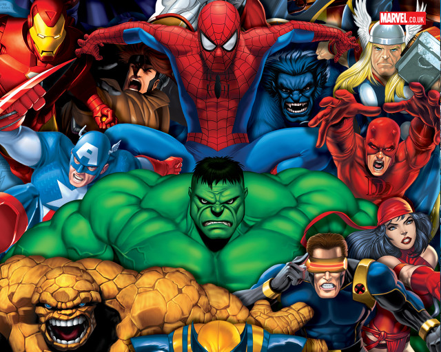 Avengers hulk cartoon ensemble comic free wallpaper for desktop - medium preview image