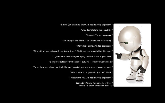 Robot black background white background free wallpaper for desktop - medium preview image