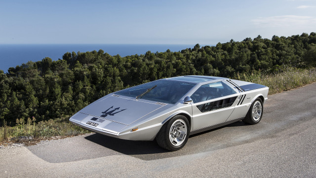 Silver sports car road forest #3 free wallpaper for desktop - medium preview image