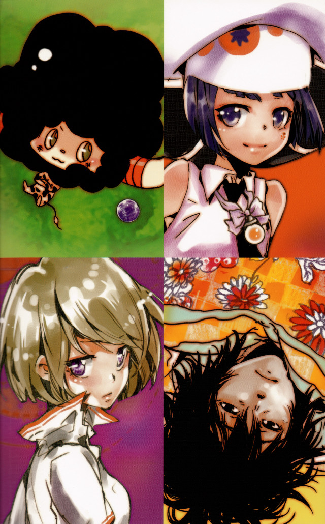 Anime characters expressions four different free wallpaper for mobile - medium preview image