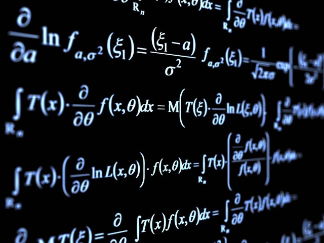 Blackboard calculations white letters numbers free wallpaper for desktop - medium preview image