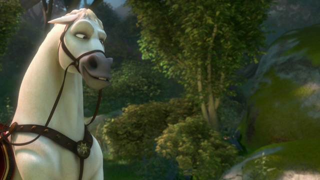 White horse saddle forest trees free wallpaper for desktop - medium preview image