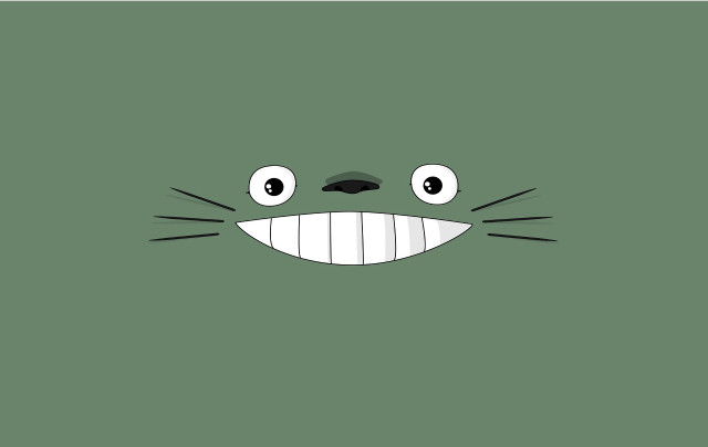 Green background cat face white free wallpaper for desktop - medium preview image