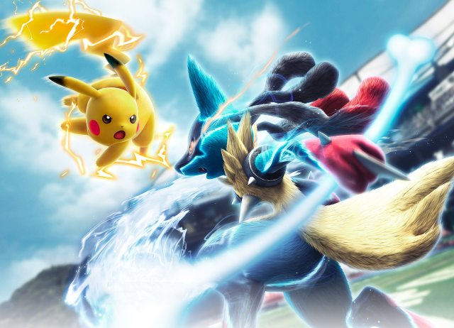 Pokemon game characters sky clouds free wallpaper for desktop - medium preview image