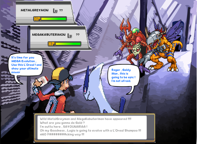 Cartoon man woman giant robot free wallpaper for desktop - medium preview image