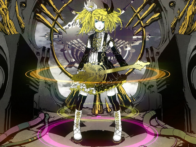 Anime character clock sword purple free wallpaper for desktop - medium preview image