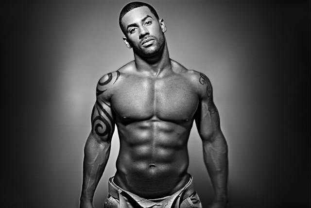 Man tattoo black white photo free wallpaper for desktop - medium preview image