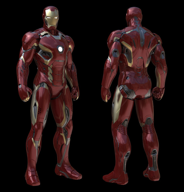 Red iron man fullbody photorealism free wallpaper for tablet - medium preview image