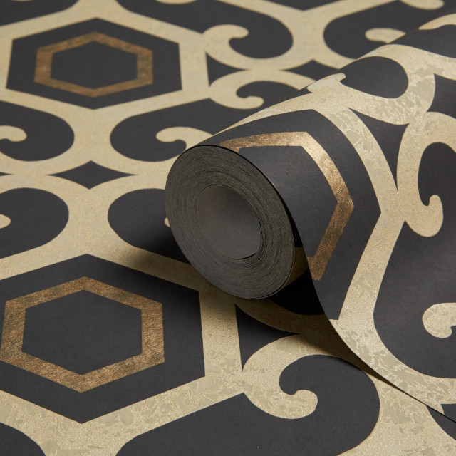 Black gold wallpaper pattern tape free wallpaper for tablet - medium preview image