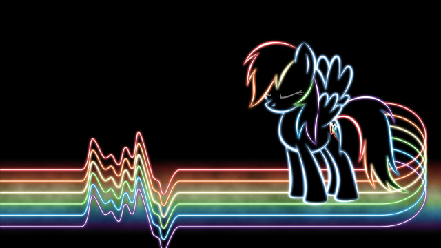 Pony waveform black background rainbow free wallpaper for desktop - medium preview image