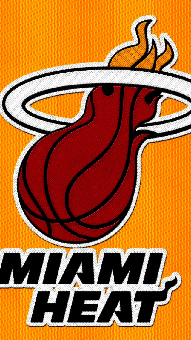 Miami heat logo orange background free wallpaper for mobile - medium preview image