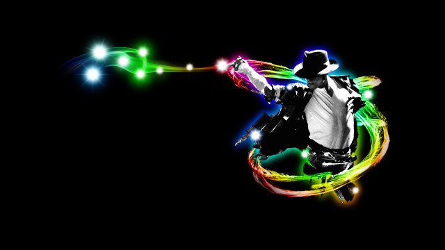 Dancing man colorful light hologram free wallpaper for desktop - medium preview image