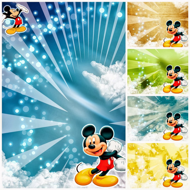 Mickey mouse cartoon blue yellow free wallpaper for tablet - medium preview image