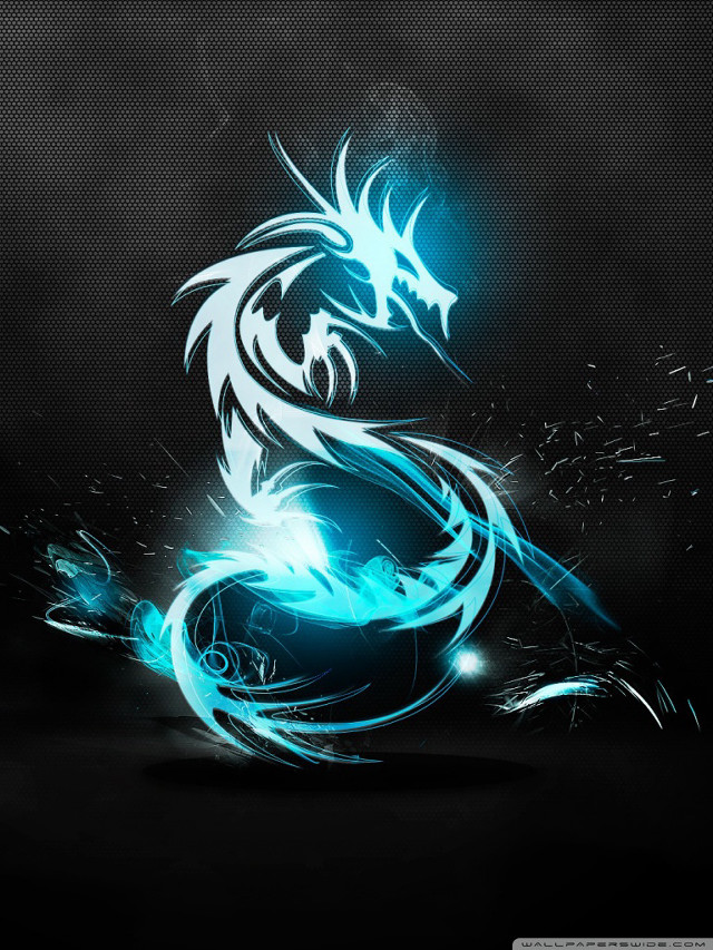 Blue dragon black background blue #2 free wallpaper for mobile - medium preview image