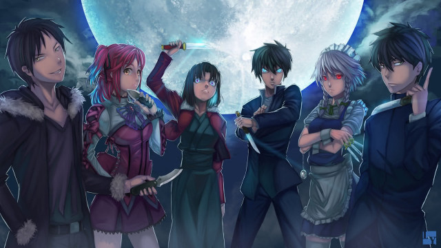 Anime characters full moon knives free wallpaper for desktop - medium preview image