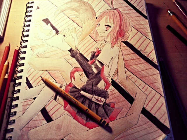 Woman holding knife drawing artwork free wallpaper for desktop - medium preview image