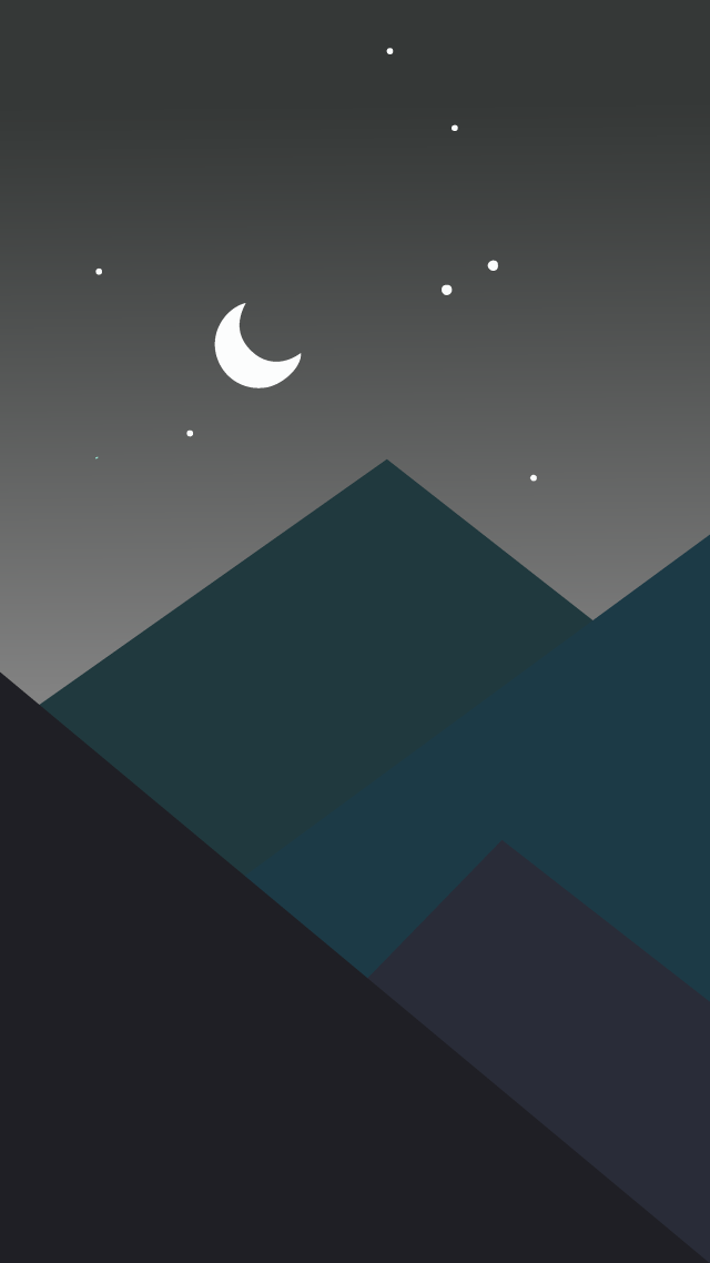 Night sky stars moon mountain free wallpaper for mobile - medium preview image