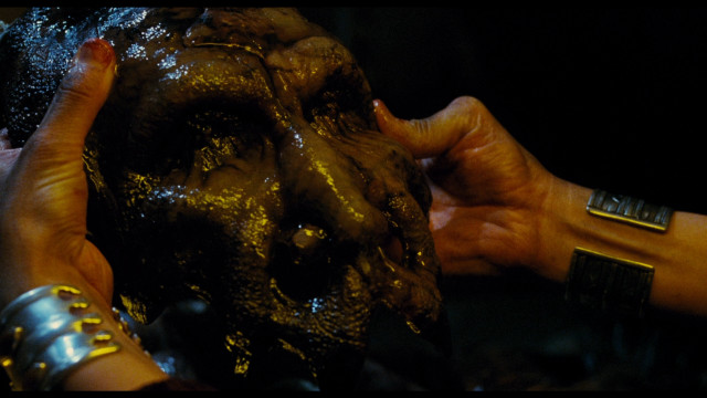 Person food goldpaint face hands free wallpaper for desktop - medium preview image