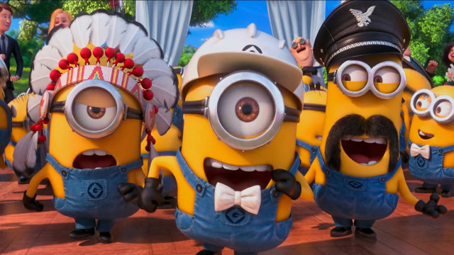 Minions dancing cartoon scene people free wallpaper for desktop - medium preview image