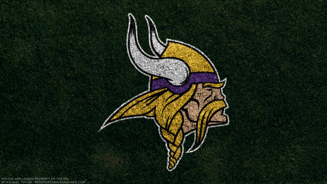 Vikings logo green grass yellow free wallpaper for desktop - medium preview image