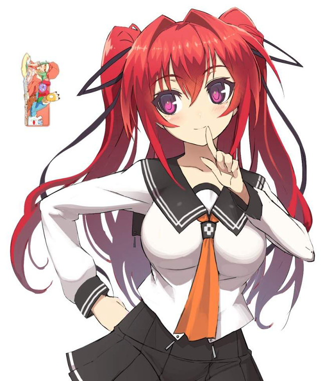 Red haired girl posing school free wallpaper for mobile - medium preview image