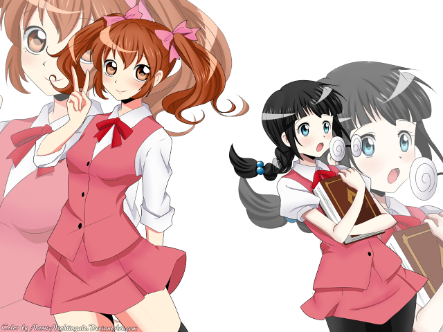 Anime girls long hair pink #9 free wallpaper for desktop - medium preview image