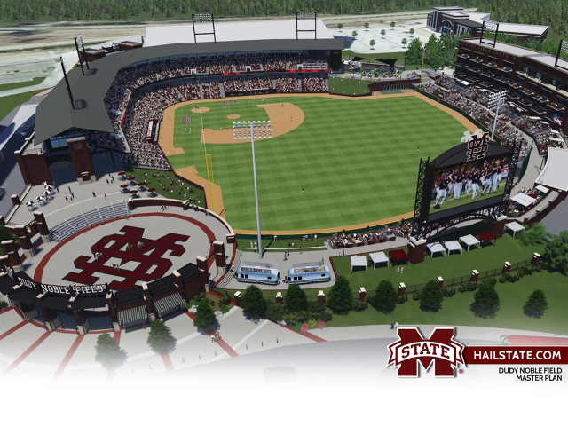 Baseball stadium large field rendering free wallpaper for desktop - medium preview image