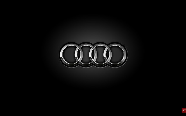 Black background silver audi logo free wallpaper for desktop - medium preview image
