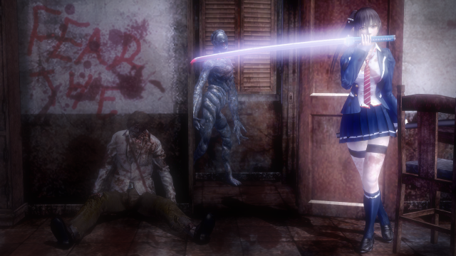 Woman blue dress sword man #3 free wallpaper for desktop - medium preview image