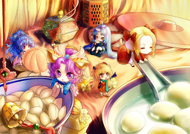 Cartoon people cooking eggs pan free wallpaper for desktop - medium preview image