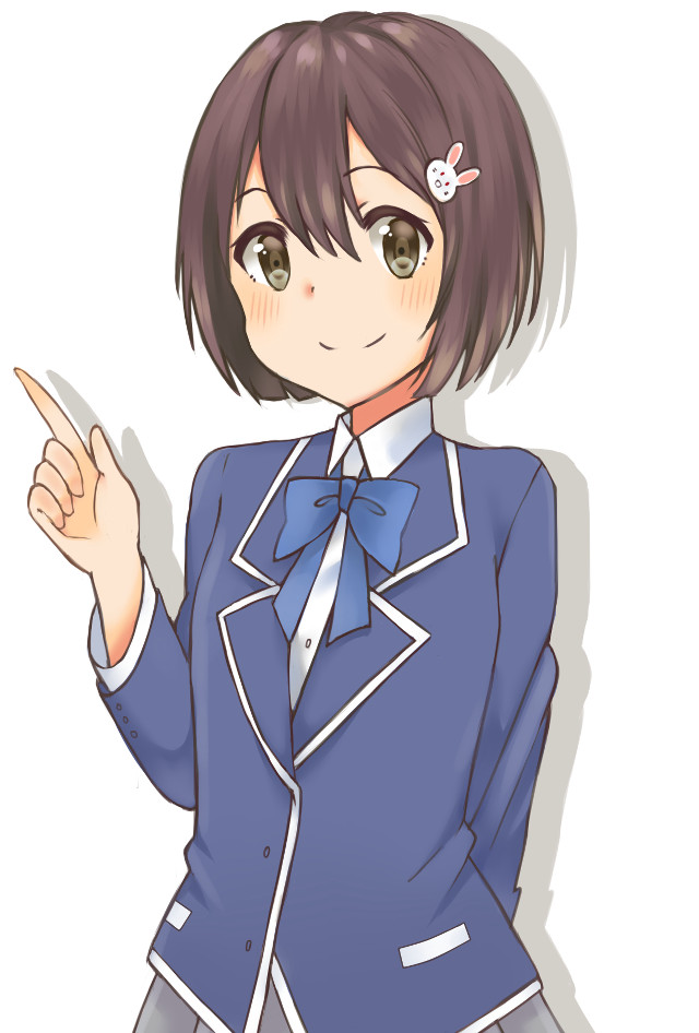 Girl blue suit bow tie free wallpaper for mobile - medium preview image