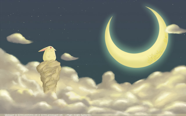 Bird rock moon sky clouds free wallpaper for desktop - medium preview image